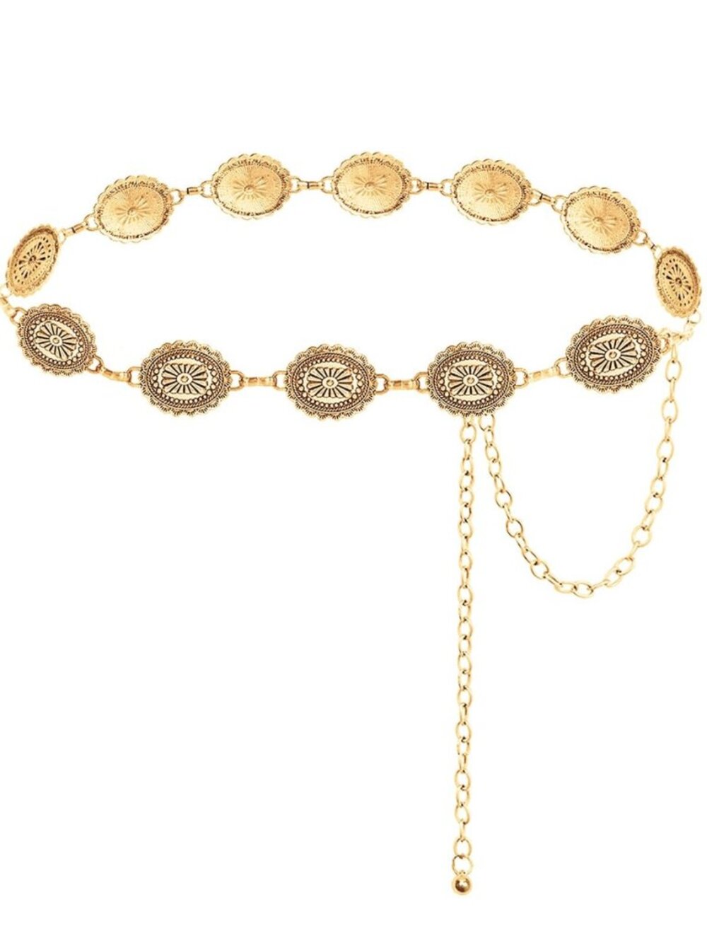 Gold Chain Belts for Women Fashion Thick Metal Link Waist Belt
